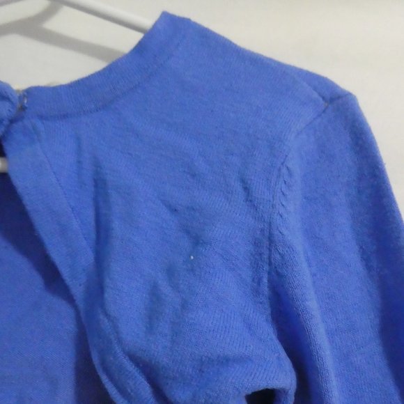 CHILDREN'S PLACE | small 5-6 | Blue Cardigan Shawl | Bow Design on Sleeves - Picture 4 of 12